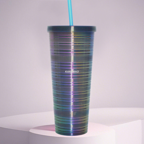 24OZ Patented newly developed diomand plastic tumbler with lids and straw for fruit juice 